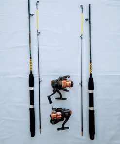 KIT PESCA - 2 varas 1,35m+2 Molinetes 1000+ acessórios